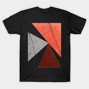 Abstract Pattern Coral / Brown Triangles T-Shirt